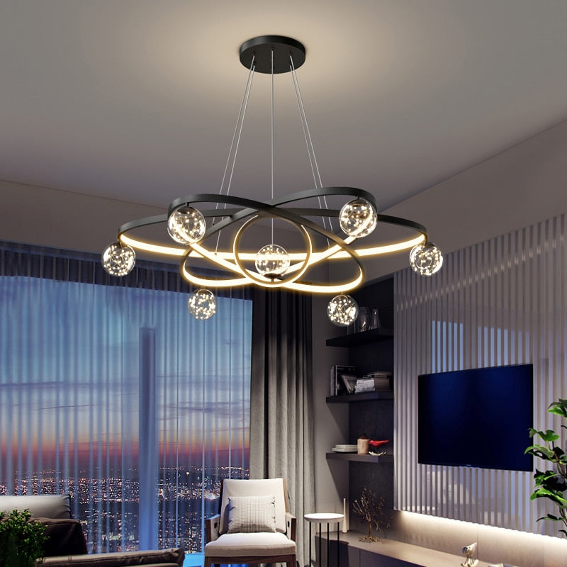 Modern Simple Chandeliers Living Bedroom Dining Room Pendant Lights Ring Home Indoor Lighting Decor