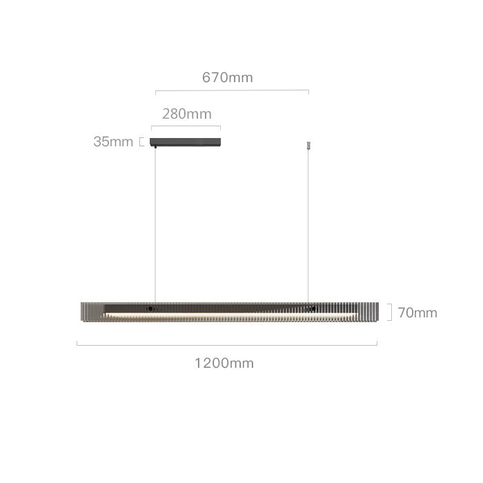 Lunar - Minimalist Glass Pendant Light For High - End Restaurant And Bar 120Cm Black 32W / 3 Colors