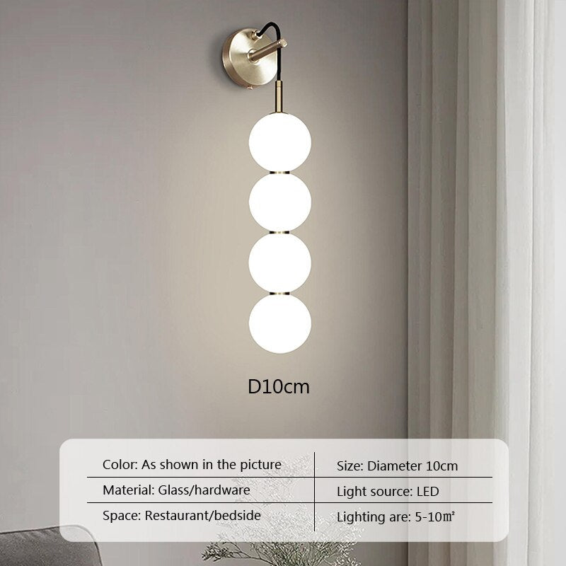 Duplex Stairwells Glass Pendant Light Post - Modern Lamp Bedside Living Room Bedroom Corridor