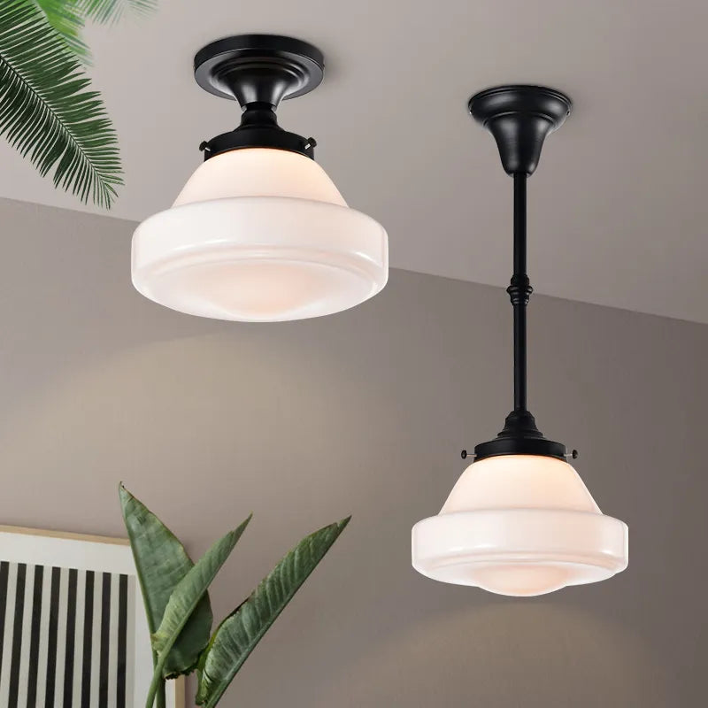 Clara Vintage Industrial Hanging Lamp - Nordic Black Glass Ceiling Light For Bedrooms And Lofts