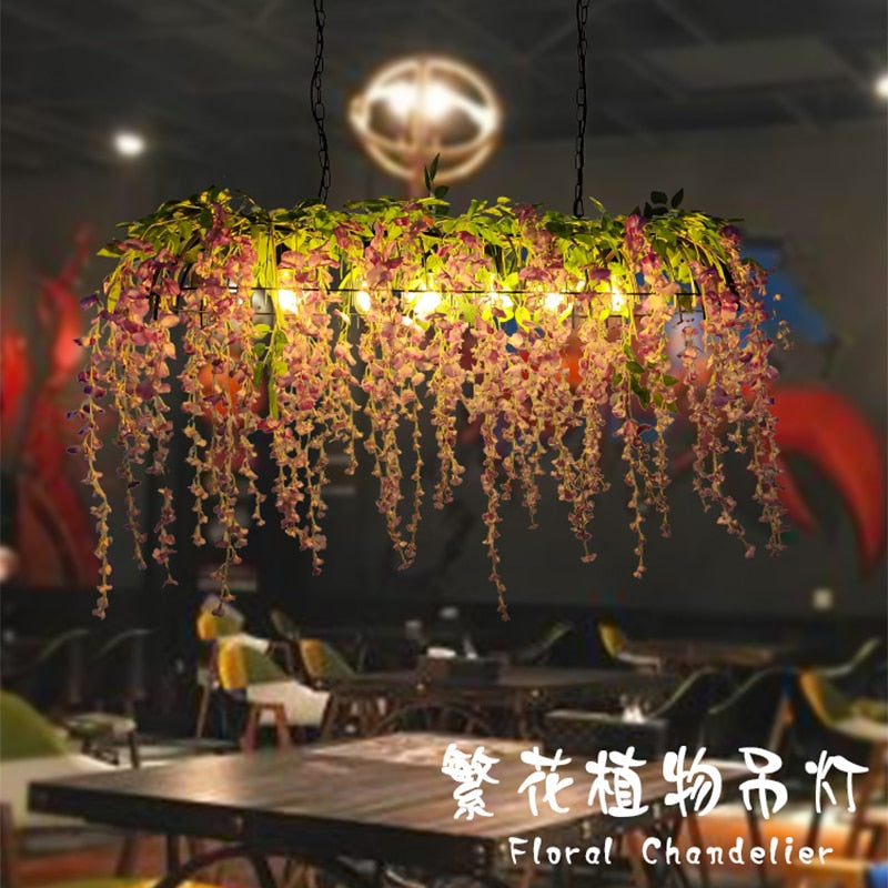 Simulation Flower Banquet Hall Bar Front Chandelier Clothing Store Cafe Window Green Plant Pendant
