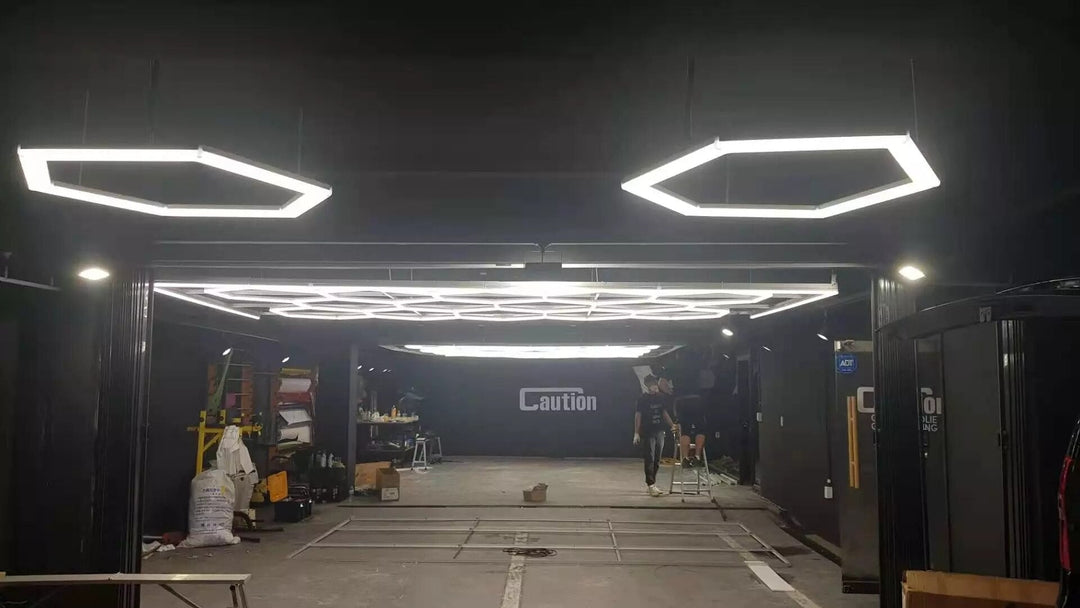 High Brightness Linkable 80Mm Wide Hexagon Light For Garage Car Beauty Detailing Repair Ceiling