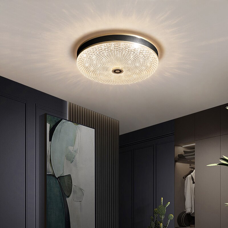 Luxury Modern Led Crystal Round Ceiling Chandelier - Minimalist Design For Home Living Bedroom