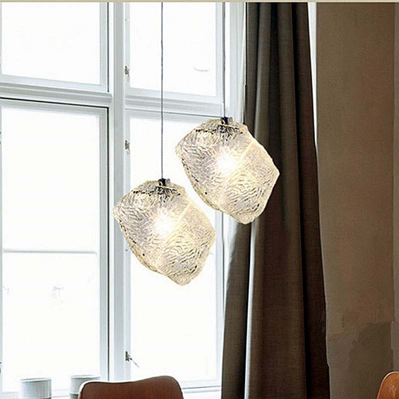 Modern Led Chandeliers Ice Glass Pendant Lightshome Lamp Living Room Bedroom G4 Bulb Lighting