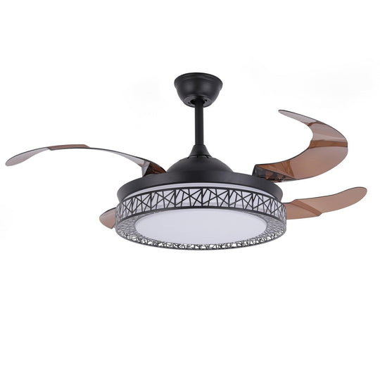 Contemporary Retractable Ceiling Fans With Led Light - A Multi - Functional Chandelier Fan 3 Color