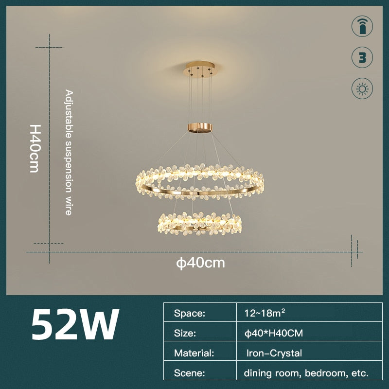 Modern Crystal Led Chandeliers Lamp For Home Living Dining Room Deco Lights Bedroom Table Lighting