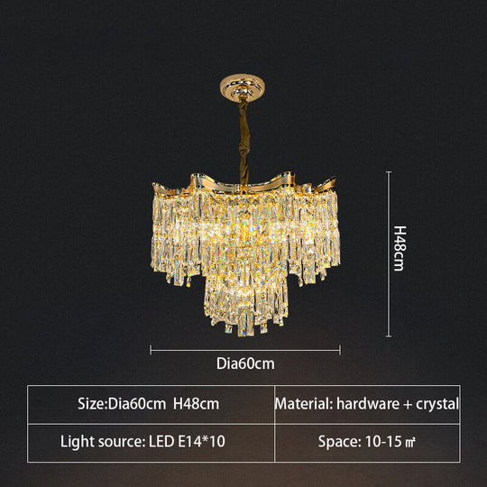 Light Luxury Crystal Lamp Livingroom Chandelier Personality Atmosphere New Hall Living And Dining