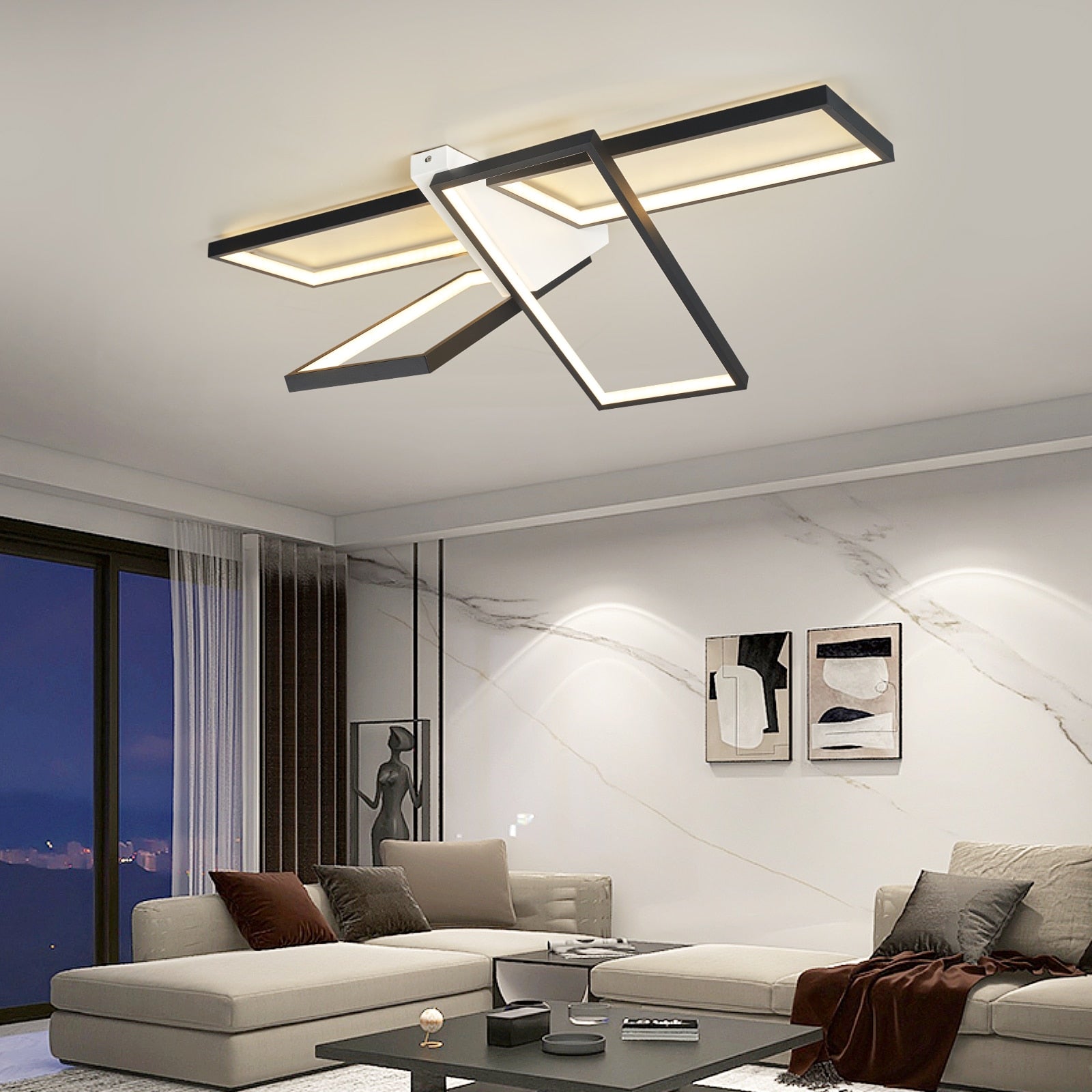 Modern Led Chandelier Lighting For Living Room Bedroom Dining Kitchen Gold Or Black Finished 90 -