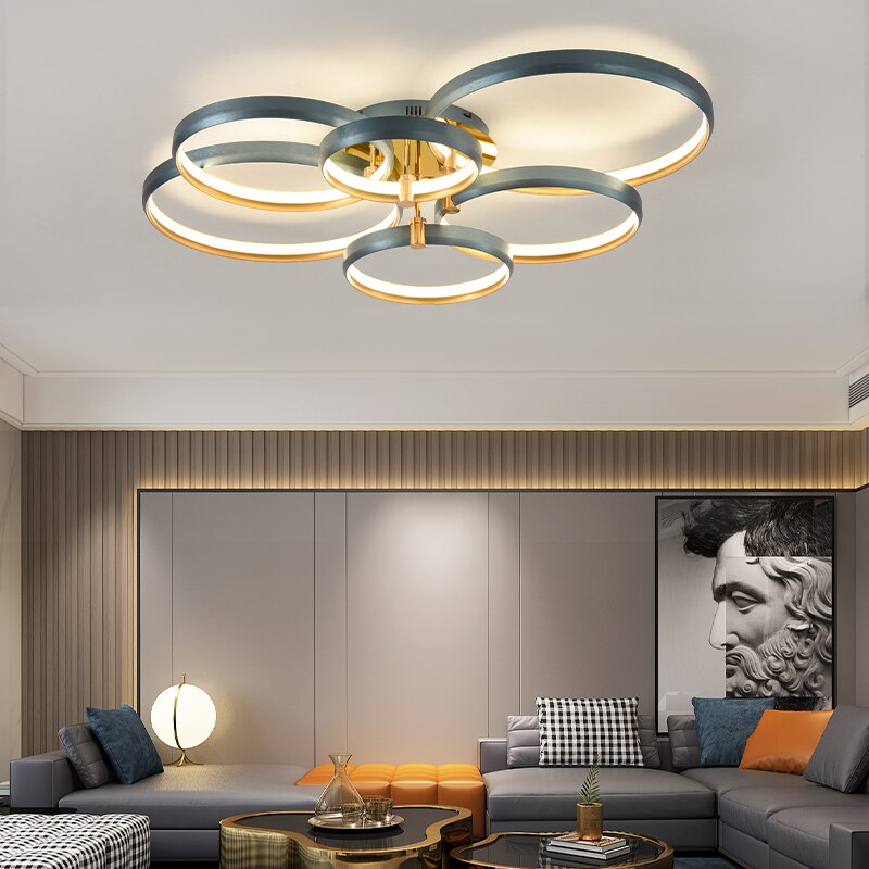New Living Room Chandeliers High-Grade Aluminum Hall Ceiling Lamp Bedroom Modern Whole House Package