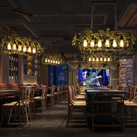 Music Atmosphere Restaurant Chandelier Green Plant Retro Lndustrial Hot Pot Milk Tea Shop Flowers