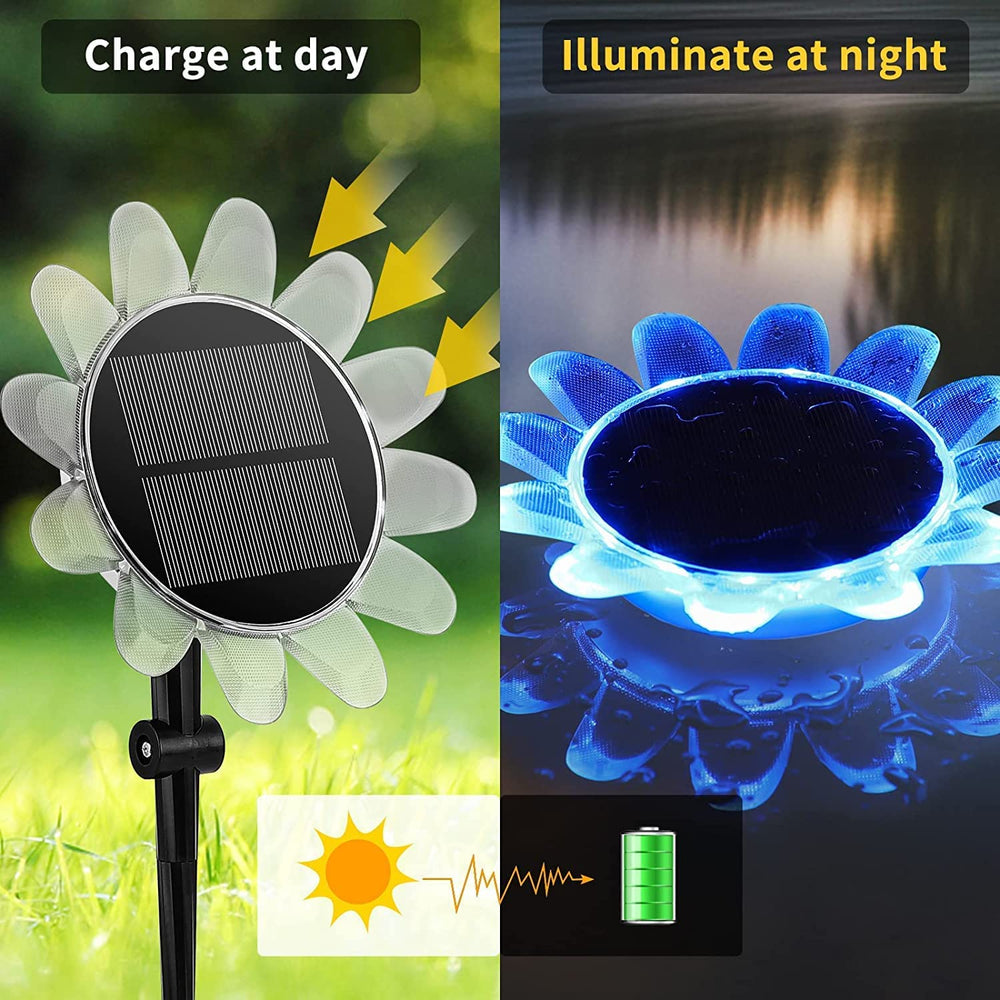 Solar Floating Pool Lights With Colorful Changing Ip68 Waterproof Sunflower Swimming Light For