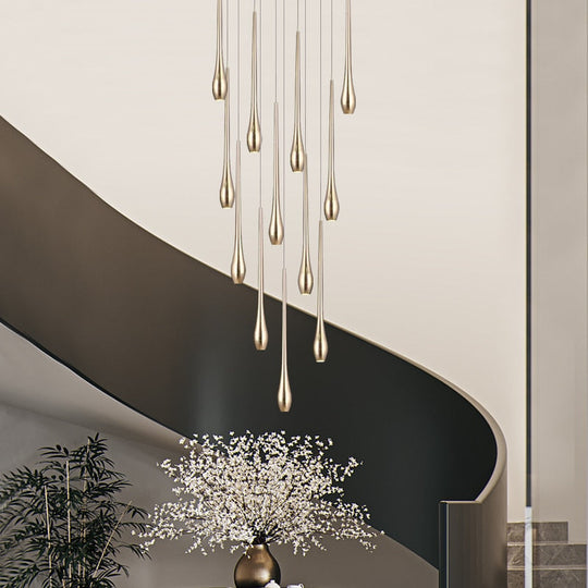 Modern Lighting Gold - Plated Chandelier Minimal Design Luxury Living Room Lamp Restaurant Kitchen