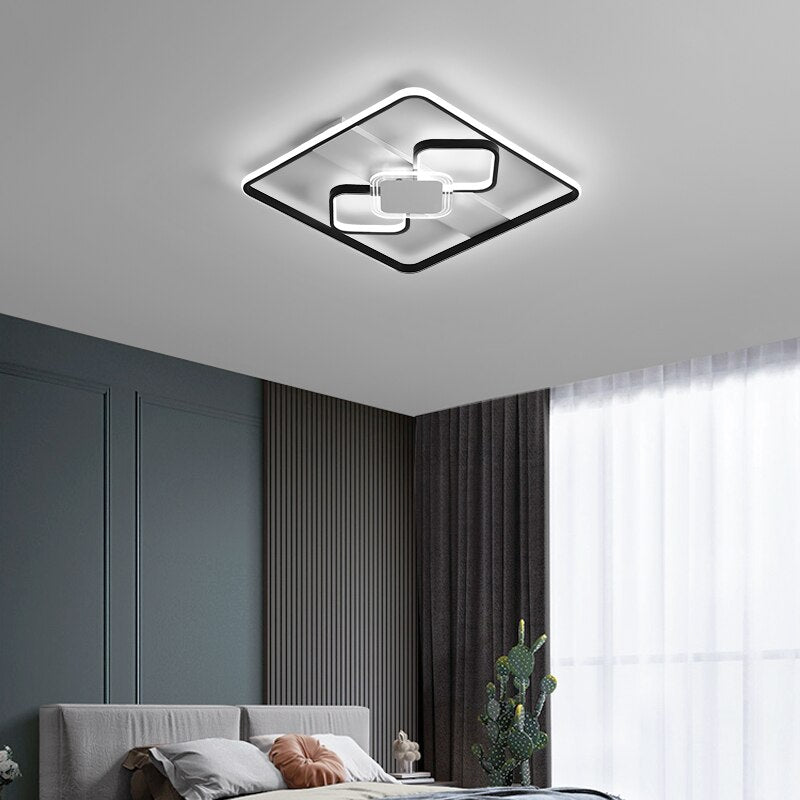 Modern Minimalist Ceiling Lights Gold Black White Geometric Lamp For Kitchen Living Room Bedroom