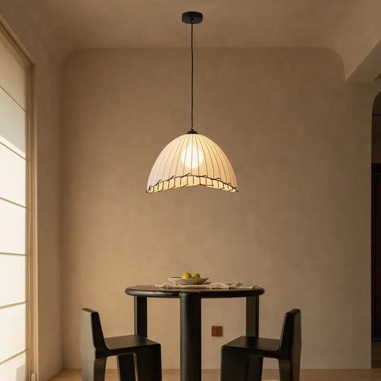 Luna Nordic Fabric Chandelier - Cotton Linen Hat Lamp For Homestays Tea Rooms And Bedrooms Pendant