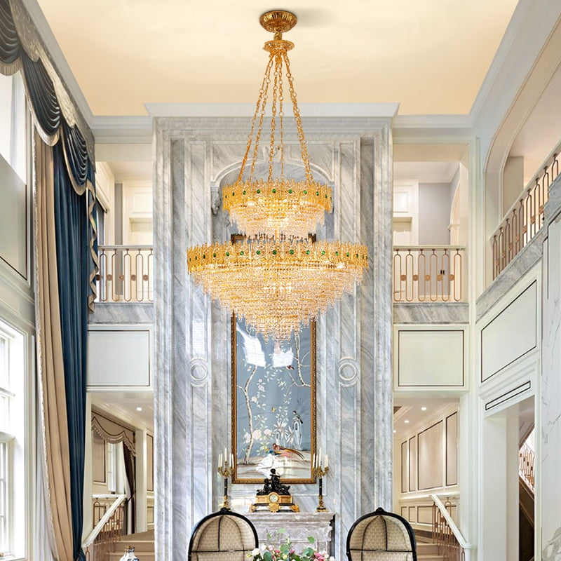 Jolie - French Duplex Building Large Chandelier Villa Hall Living Room Light Hotel Lobby Luxury