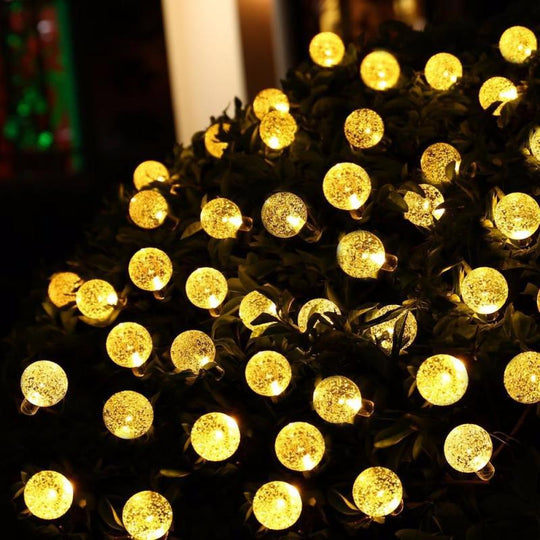 4.85M/20 Led Solar/Battery String Lights Hanging Crystal Lamps Outdoor Indoor Waterproof Xmas Home