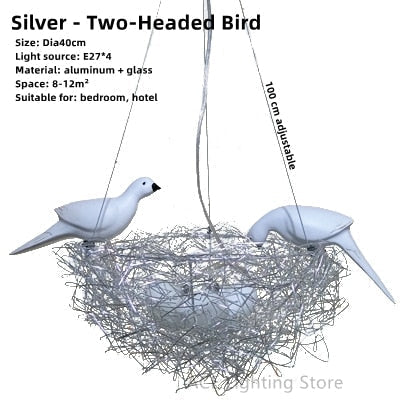 Nordic Creative Aluminum Wire Bird Nest Pendant Lights For Bedroom Hallway Children Room Restaurant