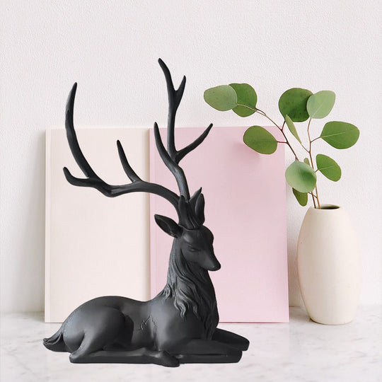 Elegant Black Deer Decoration: Reindeer Ornaments For Shelf And Living Room Craft Furnishings Elk