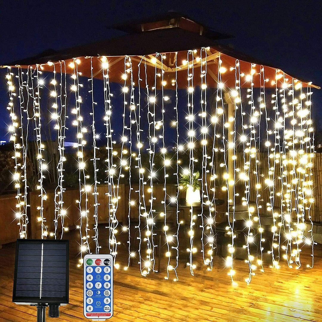 Solar Curtain String Lights: Ideal For Gazebo Events And Garden Parties Lights