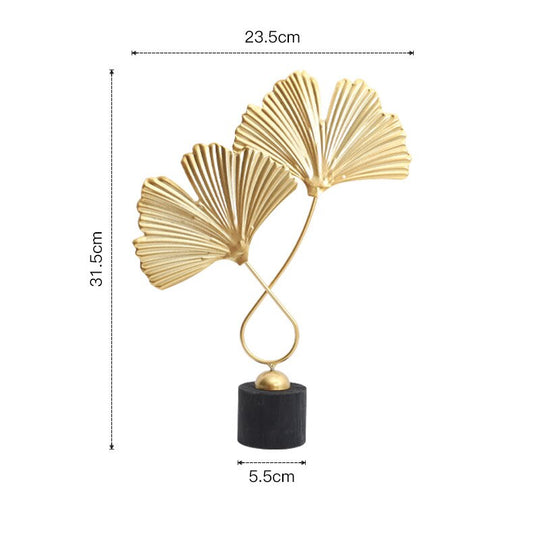 Nordic Creative Golden Ginkgo Leaf Ornaments - Modern Crafts For Living Room Decor And Home