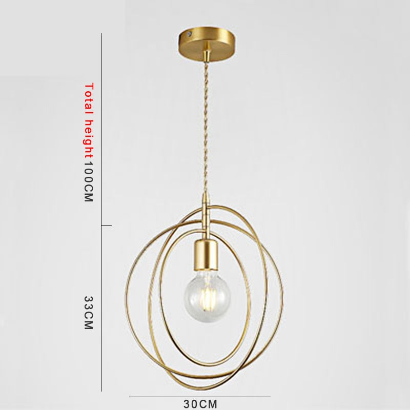 Led Pendant Lights: Golden E27 Hanging Lamp For Living Room Decoration And Kitchen Lighting 3