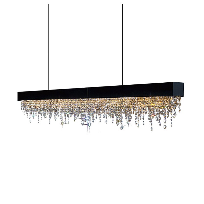 Modern Luxury Chandelier For Dining Room Kitchen Island Long Hanging Led Lamp Gold Chrome Black