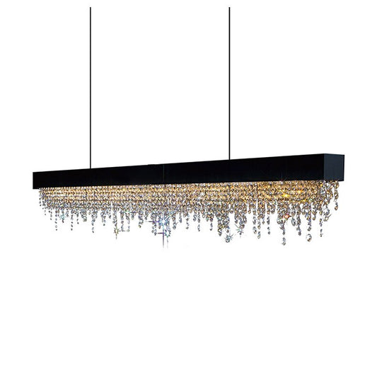 Modern Luxury Chandelier For Dining Room Kitchen Island Long Hanging Led Lamp Gold Chrome Black