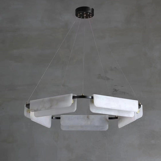 Modern Marble Chandelier All Copper Living Room Restaurant Bar Lighting Hotel Staircase Pendant