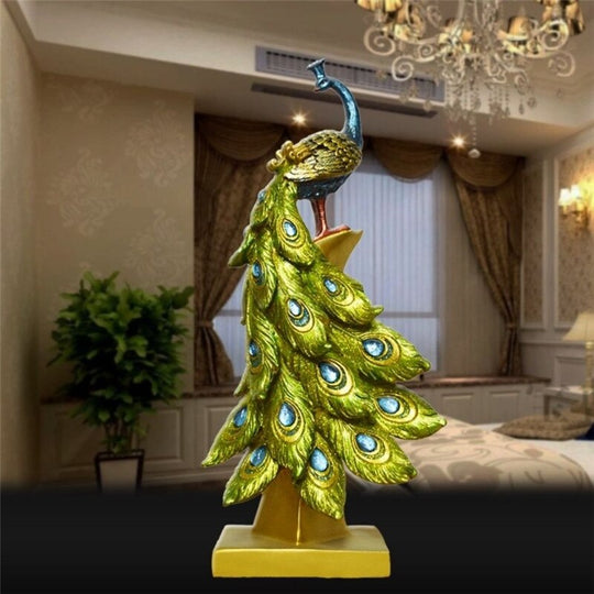 European Peacock Ornament: Elegant Resin Decoration For Home And Wedding Gifts Decor Items