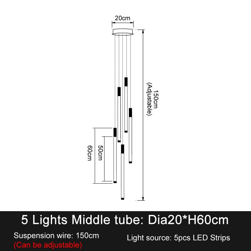 Luxury Design Long Led Chandelier For Staircase Modern Gold Living Room Lobby Hang Light Fixture