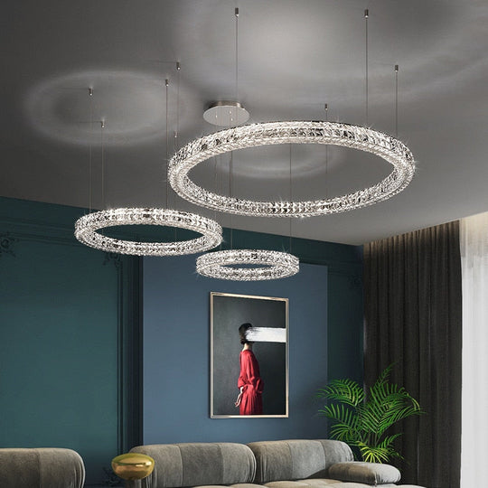 Modern Luxury 3 - Sides Design Crystal Led Chandelier Lighting Living Dining Room Lustre Chrome