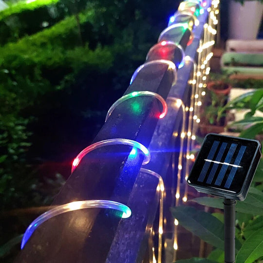 32M 300Leds Solar Powered Led Rope Strip Lights Outdoor Waterproof Fairy Garden Garland For