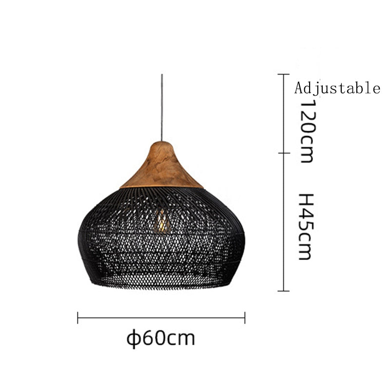 Hand - Woven Rattan Lamps For Dining Room Restaurant Kitchen Lighting Fixtures Loft Luminaries