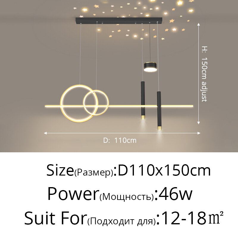 New Nordic Starry Pendant Light Modern Luxury Dining Room Lamp Creative Decorative Table Chandelier