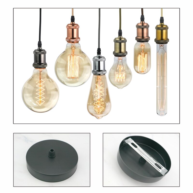 Retro Vintage Pendant Lights - E27/E26 Lamp Holder Socket Light