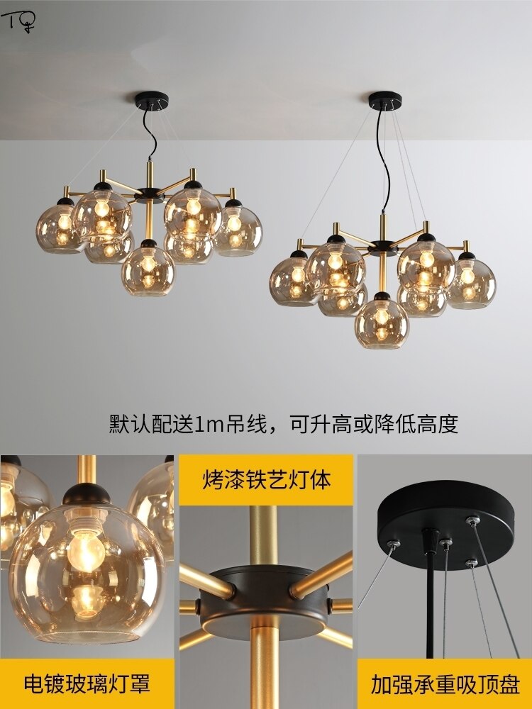 Designer Luxury Minimalist Industrial Chandelier Lighting Led E27 Postmodern Suspension Luminaire