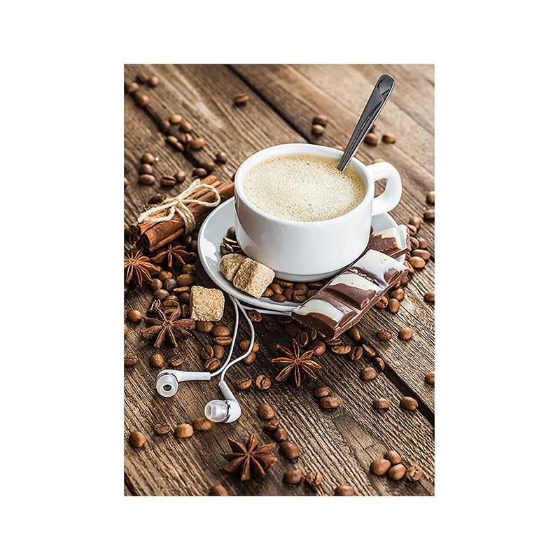 Modern Coffee Latte Canvas Poster: Wall Art For Bar Cafe And Kitchen Decor 30X30Cm(No Frame) / 1