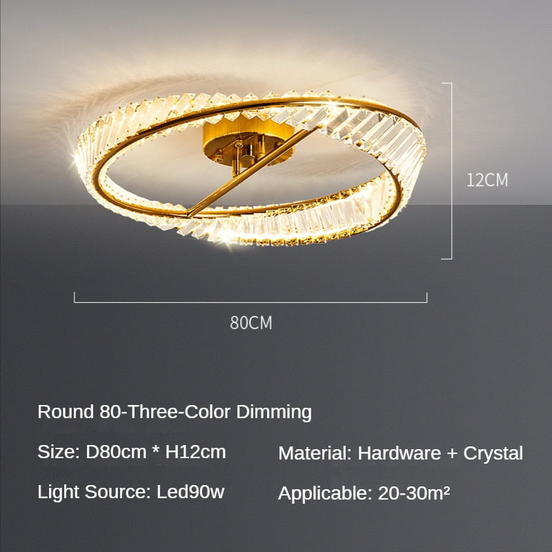 Modern Led Irregular Rings Ceiling Lamps Crystal Bedroom Chandelier Lamp Living Room Lights Luster