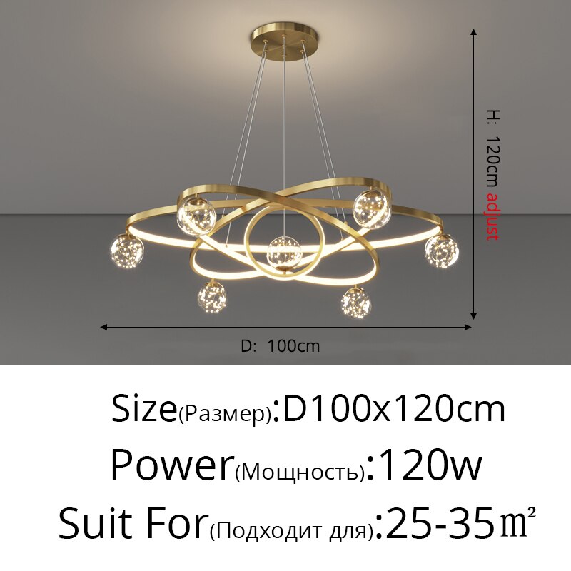 Modern Simple Chandeliers Living Bedroom Dining Room Pendant Lights Ring Home Indoor Lighting Decor