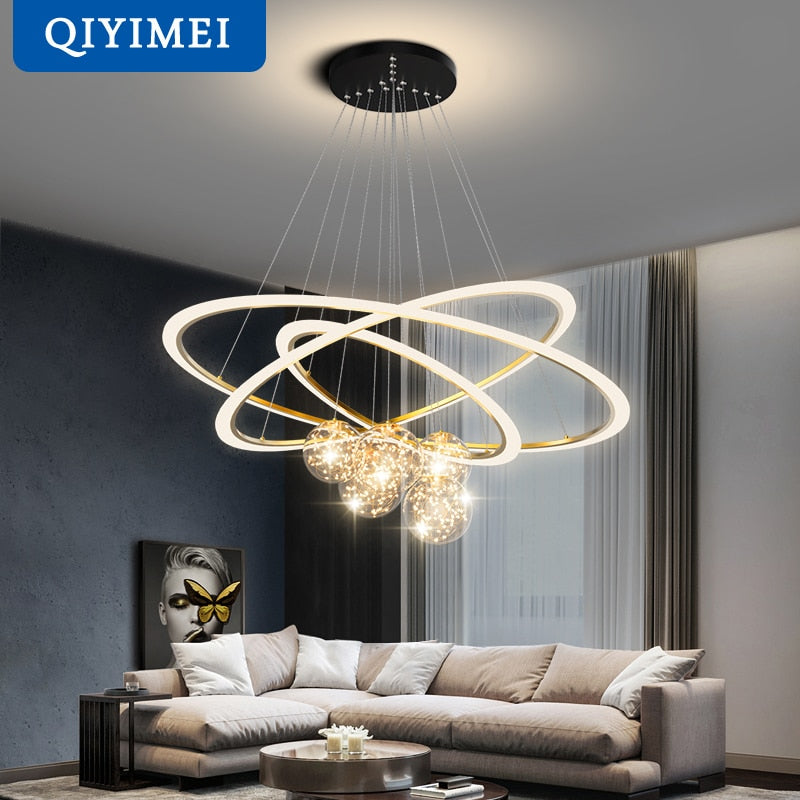 Led Acrylic Chandeliers Indoor Lighting Lamp For Living Room Bedroom Lamps Include Star Decoration