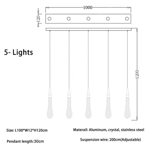 Modern Crystal Led Chandelier Lighting Hanglamp Drop Light Restaurant Bar Staircase Lamp Loft Art