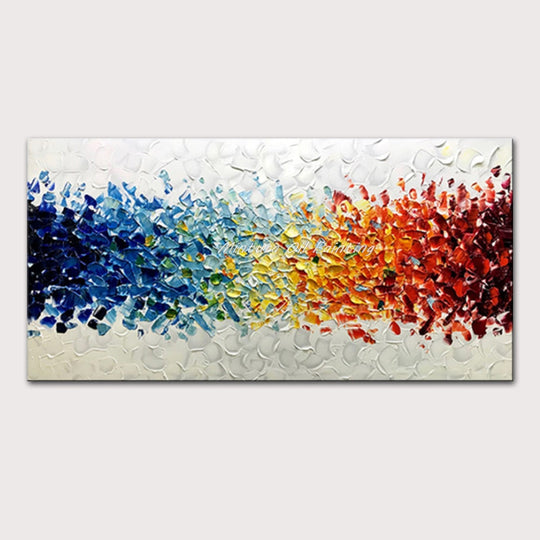Handcrafted Large Abstract Oil Painting - Modern Home Decor Canvas Art 50X100Cm Unframed / Cj170322