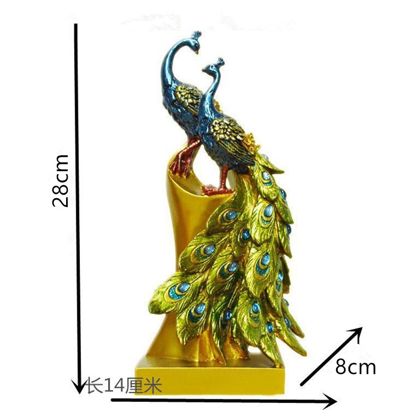 European Peacock Ornament: Elegant Resin Decoration For Home And Wedding Gifts B Decor Items