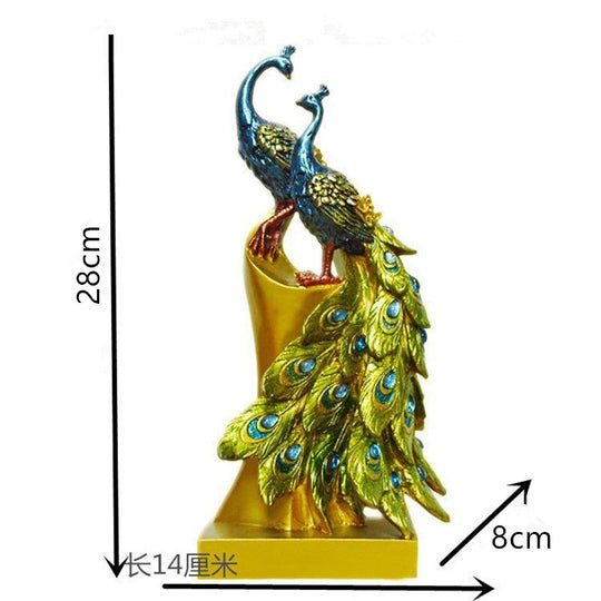 European Peacock Ornament: Elegant Resin Decoration For Home And Wedding Gifts B Decor Items
