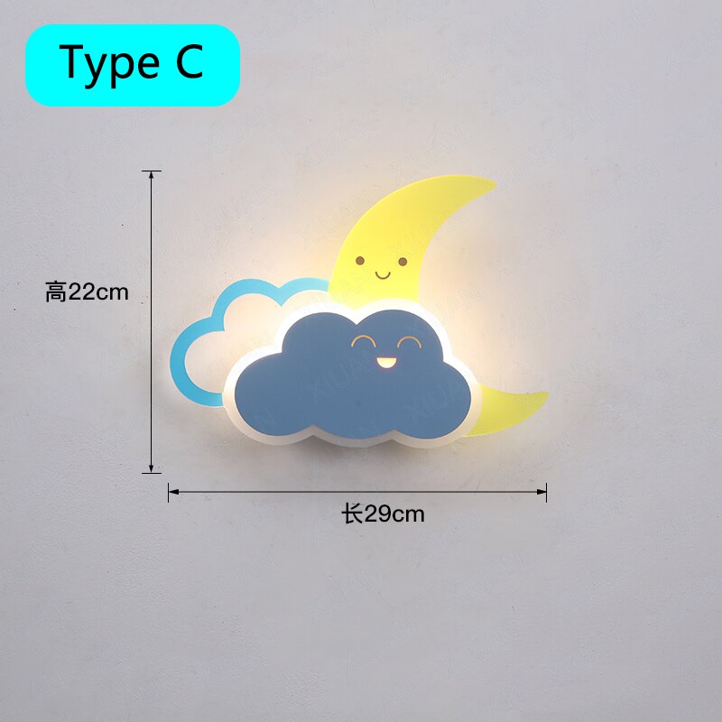 Hot Air Balloon Cloud Wall Light Creative Children Lamp For Bedroom Bedside Lighting Led Indoor