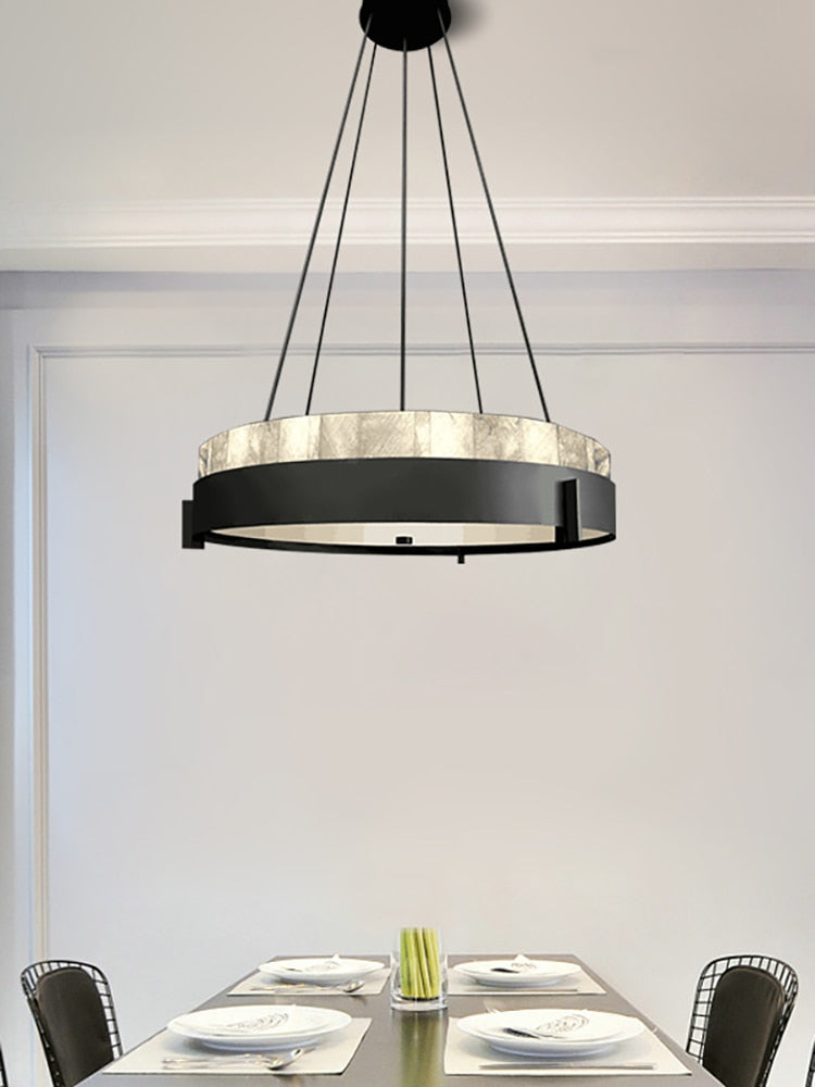 Modern Led Marble Ring Chandelier Creative Villa Living Room Bedroom Kitchen Indoor Lighting