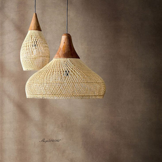 Hand - Woven Rattan Lamps For Dining Room Restaurant Kitchen Lighting Fixtures Loft Luminaries