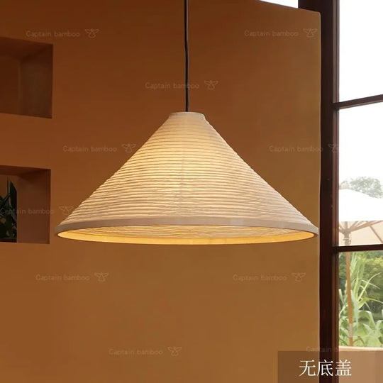 Japanese Wabi Sabi Wind Round Rice Paper Led Pendant Lights Living Dining Room Bedroom Loft