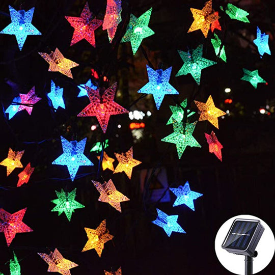 Outdoor 20 - 100 Led Solar Powered Star String Light Waterproof Power Lamp Fairy For Garland Lawn