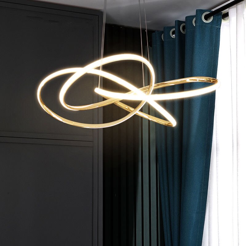 Modern Led Chandeliers Innovative Design Home Deco Living Room Geometric Line Lamp Dining Pendant